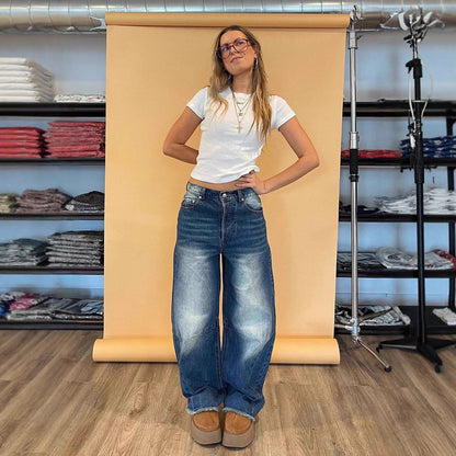 Damen Jeans Bequem Lockere Alltagsjeans