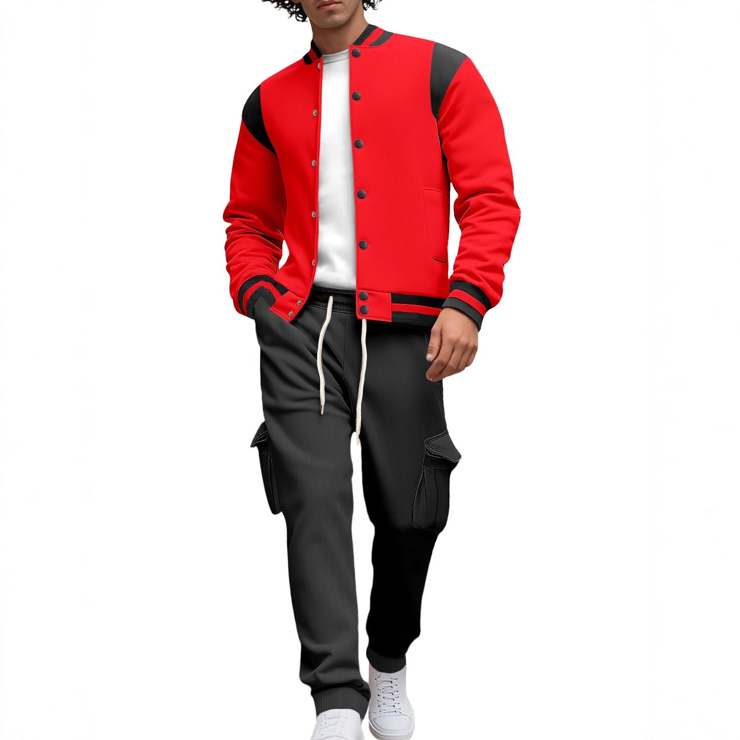 Herren Lederjacke Asymmetrisch Modern mit Nieten