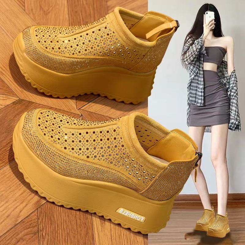 Damen Plateau Sneaker Atmungsaktiv Komfortabel Mode - BerlinGlamour