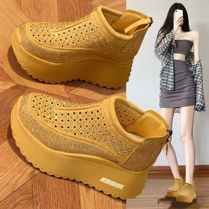 Damen Plateau Sneaker Atmungsaktiv Komfortabel Mode - BerlinGlamour
