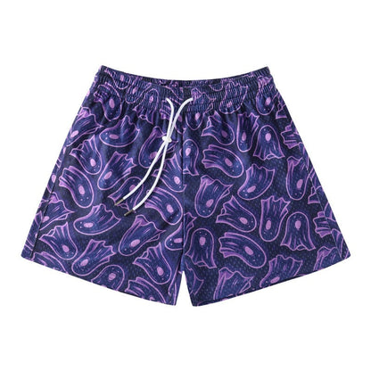 Herren Badehorts Ghost Print Schwarz Modern