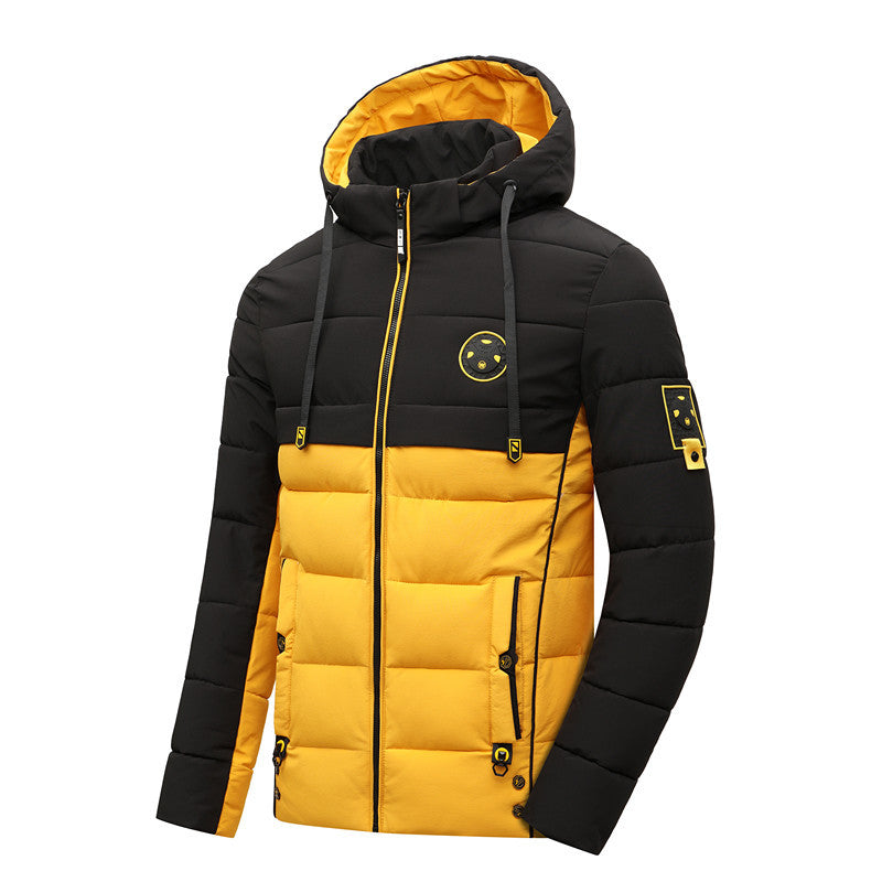 Herren Winterjacke Steppjacke mit Kapuze Modern
