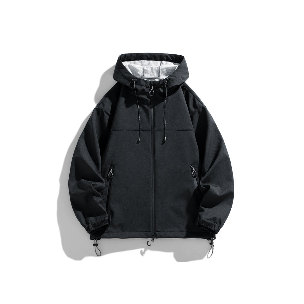 Herren Outdoorjacke Winddicht Funktionell Verstellbare Kapuze - BerlinGlamour