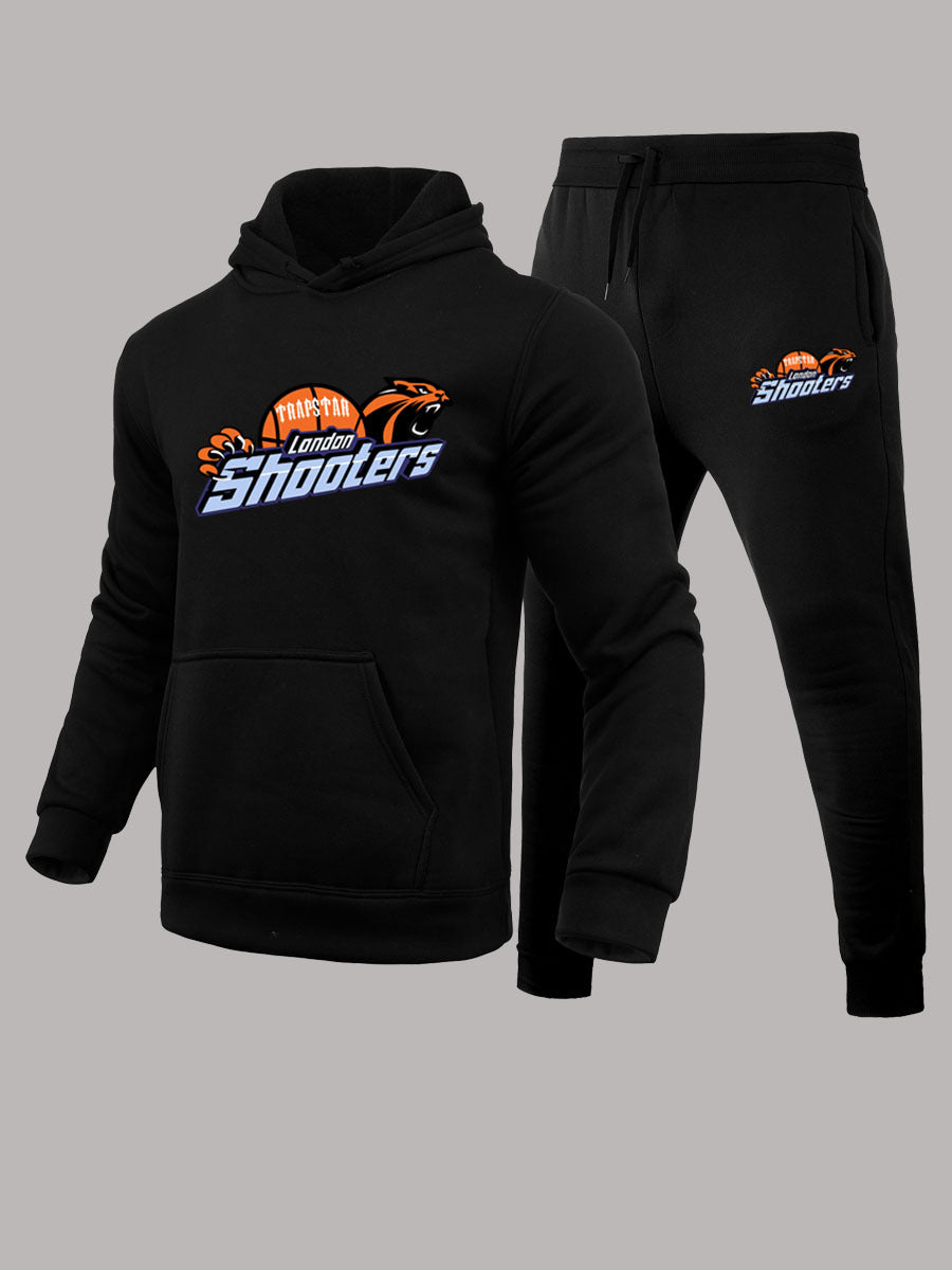 Herren Sportset Hoodie Jogginghose Basketball Design Grau