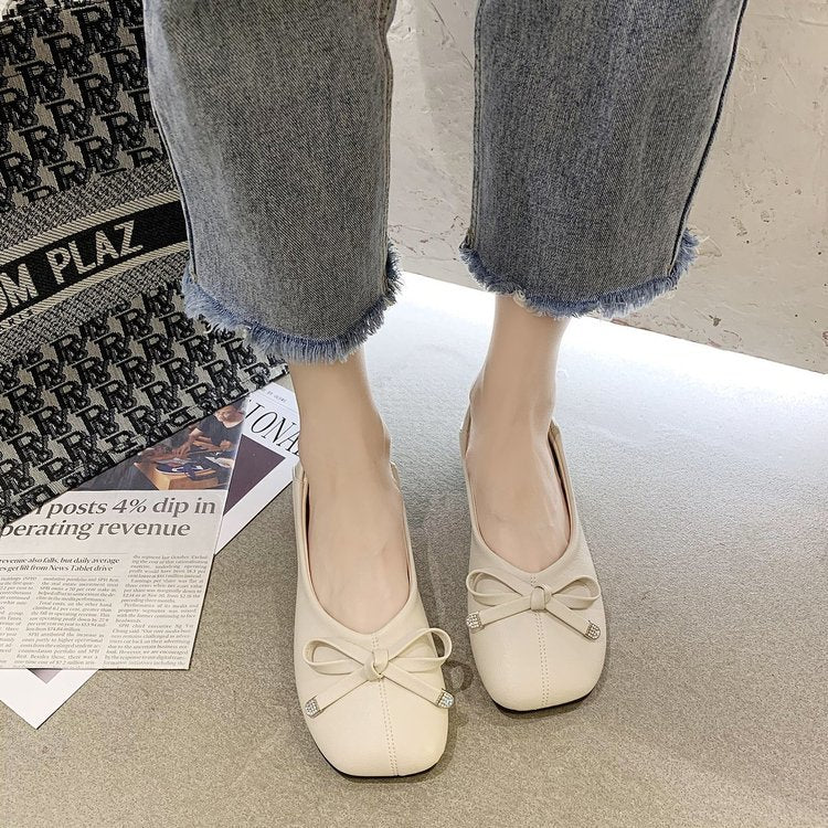 Damen Ballerinas Rutschfest mit Schleifen Detail Elegante Schuhe