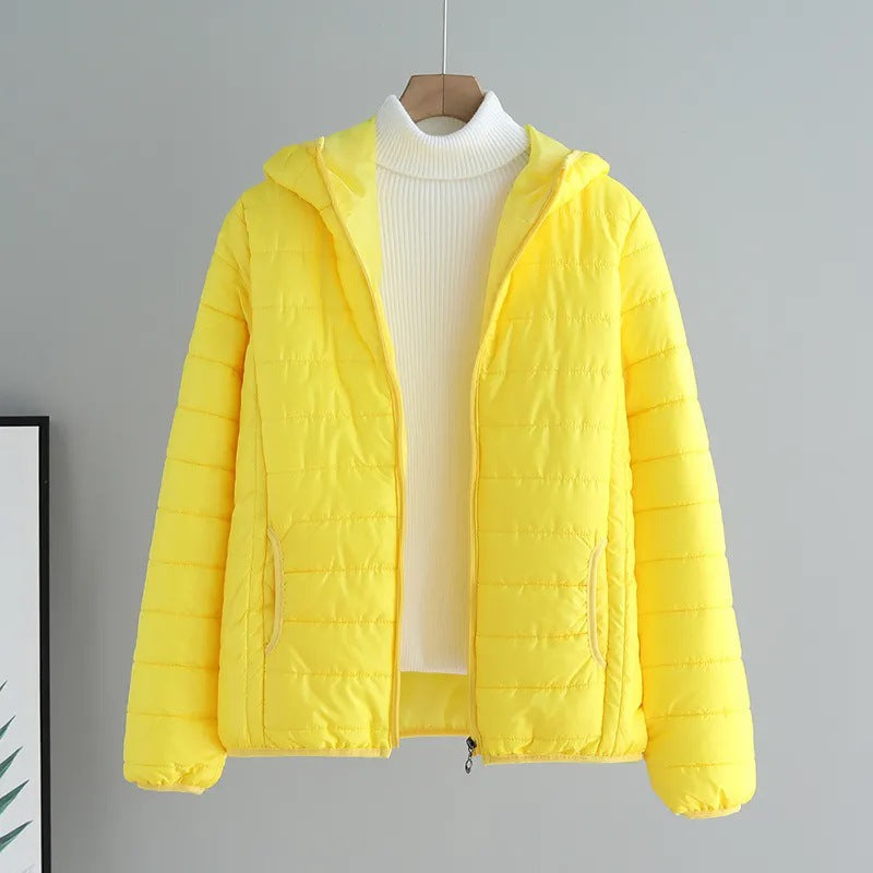 Damen Übergangsjacke Steppjacke Mit Kapuze Modern - BerlinGlamour