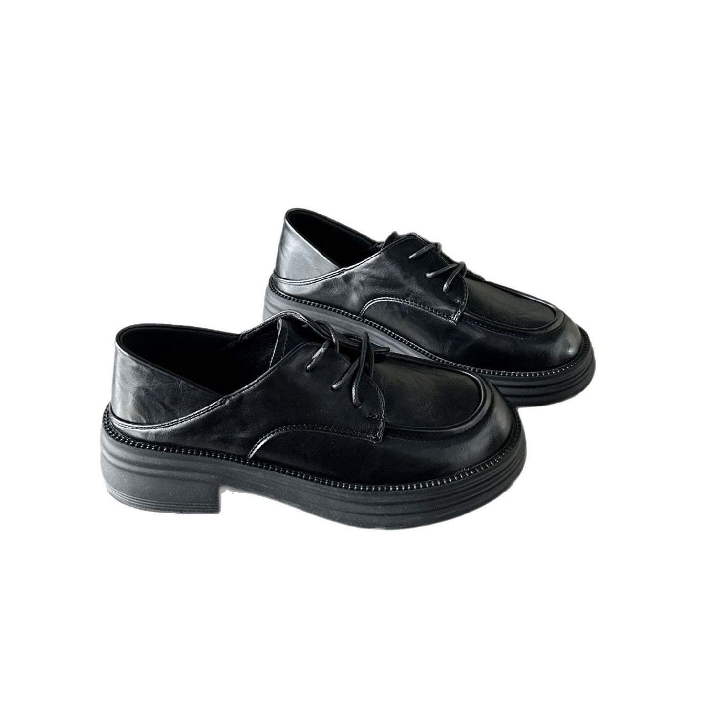Damen Derby Schuhe Bequem Chunky Modisch