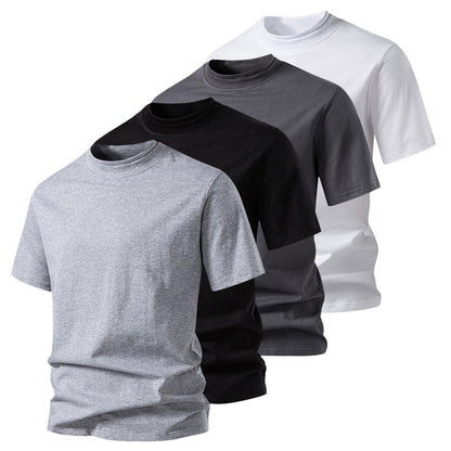 Herren Rundhalsshirt aus Baumwolle Minimalistisch Elegannt - BerlinGlamour