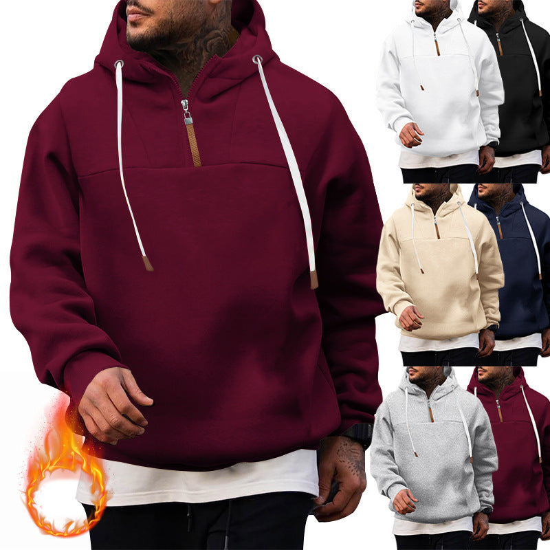 Herren Kapuzensweater Modern mit Reißverschluss und Kordelzug - BerlinGlamour