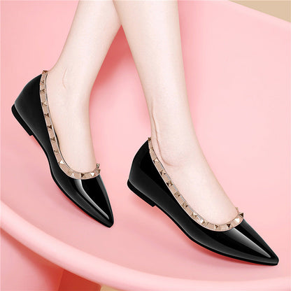 Damen Ballerinas Spitze Elegant Nieten Schuhe