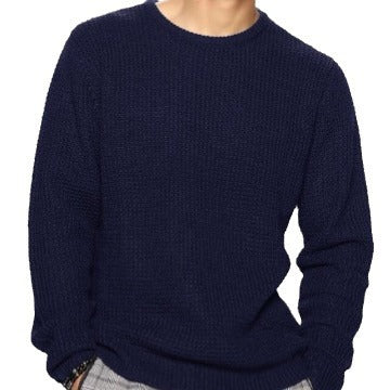 Herren Pullover Rundhals Struktur Modern