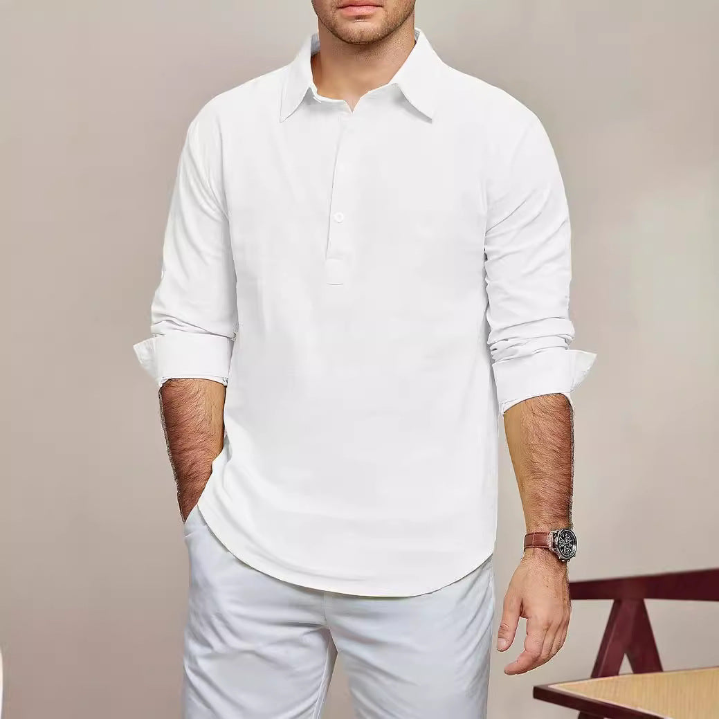 Herren Hemd Stehkragen Modern Lässig