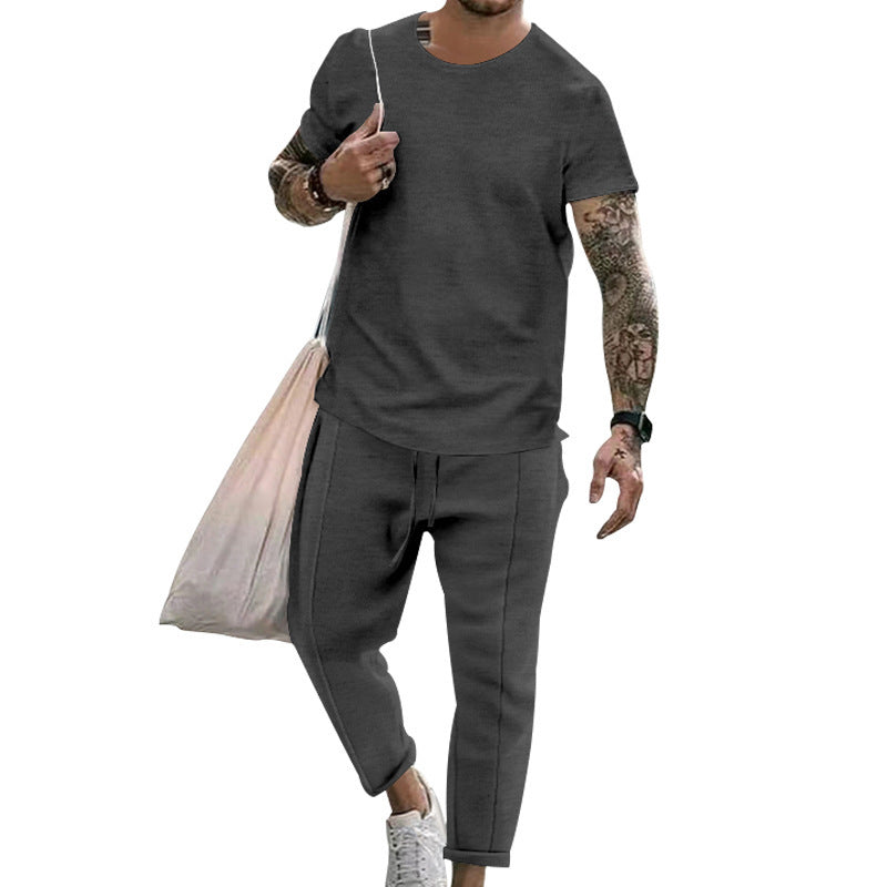 Herren Freizeit Set Moderner Schnitt T-Shirt und Sweatpants