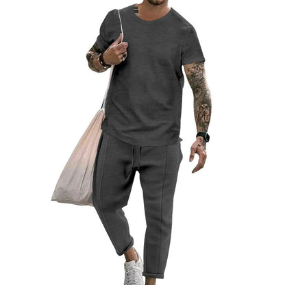 Herren Freizeit Set Moderner Schnitt T-Shirt und Sweatpants