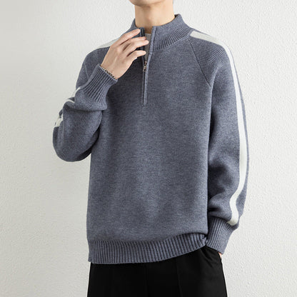 Herren Pullover Sportlich Modern mit Halbzipper