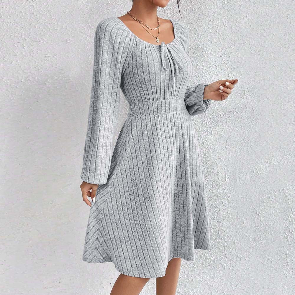 Damen Midi-Kleid Elastisch Raffung Modisch