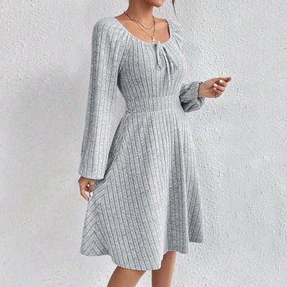 Damen Midi-Kleid Elastisch Raffung Modisch