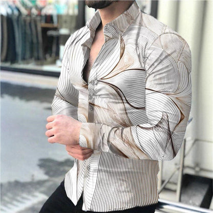 Herren Hemd Geometrisches Muster Modern Slim Fit