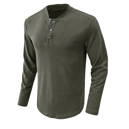 Herren Langarmshirt Gestreift Kragen Modern