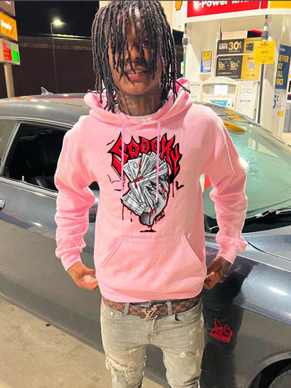 Herren Hoodie Grafitdruck Bequem Kängurutasche Streetwear - BerlinGlamour