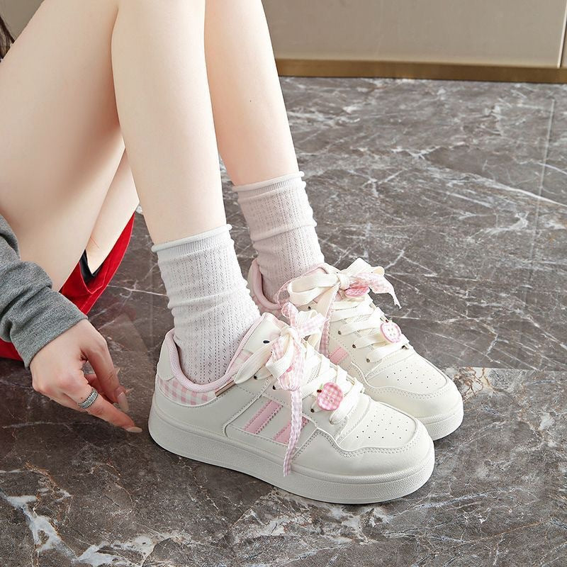 Damen Sneaker kariert atmungsaktiv Komfort Schuhe