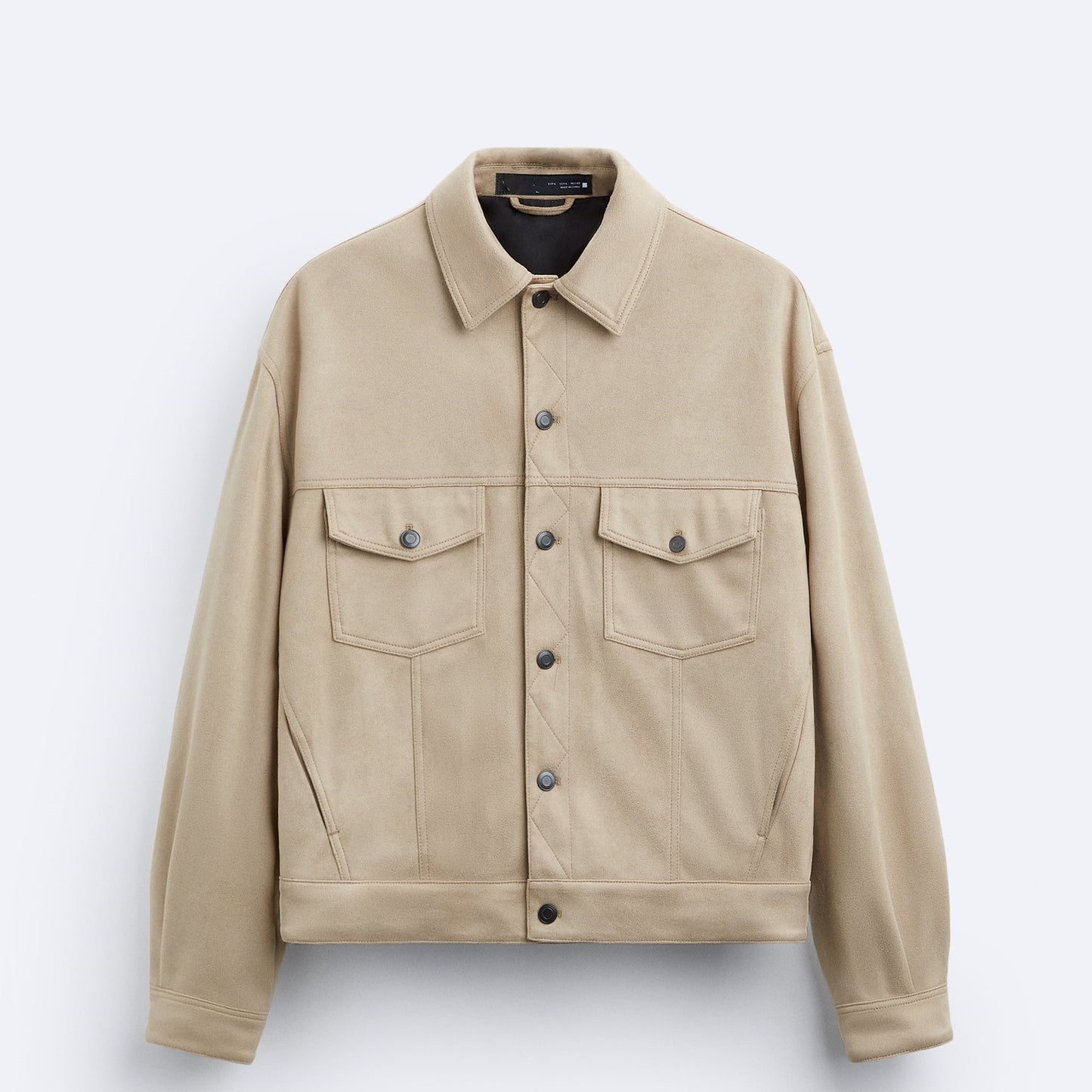 Herren Lederjacke Lässig Wildleder Modern Schnitt