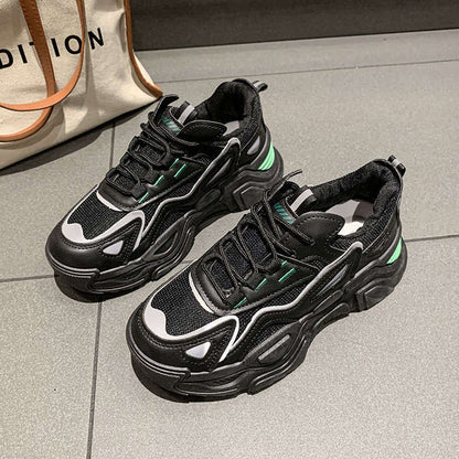 Sportliche Damen Sneaker Reflektierend Chunky Sneaks
