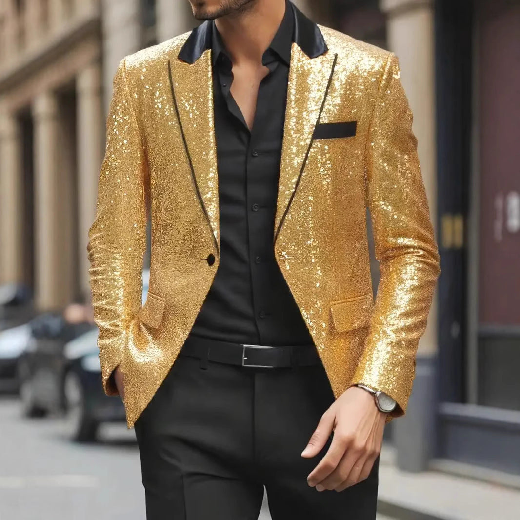 Eleganter Herren Blazer mit Pailletten Glitzer Effekt - BerlinGlamour