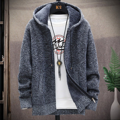 Herren Kapuzenjacke Bequem Stylisch Schwarze Mode