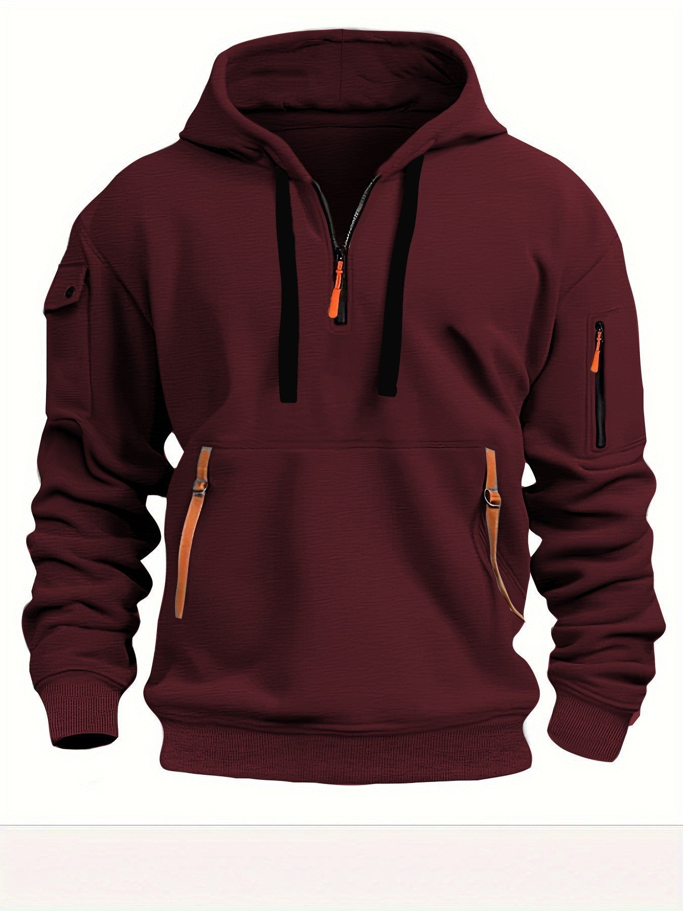 Herren Kapuzenpullover Funktional mit Reißverschlusstaschen Modern