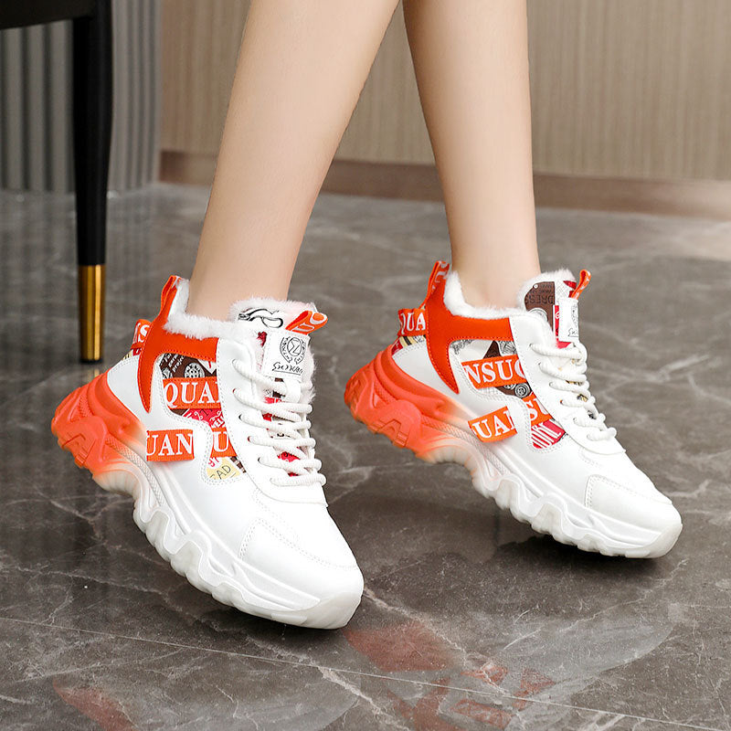 Damen Winter Sneaker High-Top Kuschelig Warm Damenschuhe