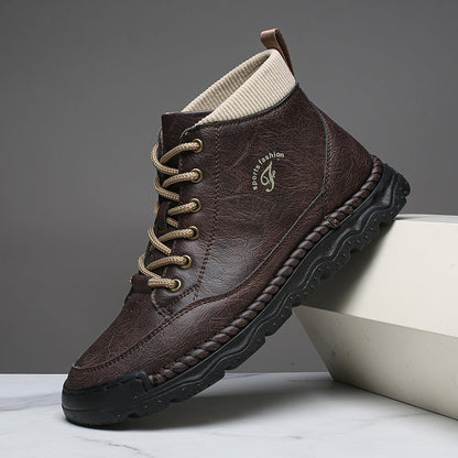 Damen Lederstiefeletten Sportlich Heidi Stil