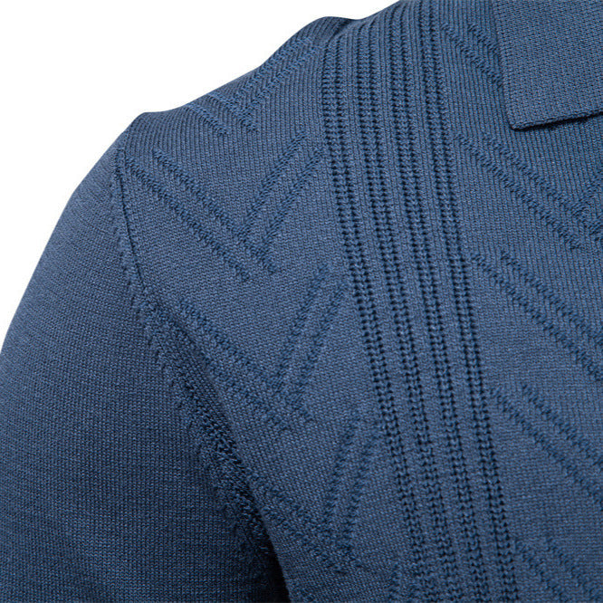 Herren Pullover V-Ausschnitt Struktur Optik Modern