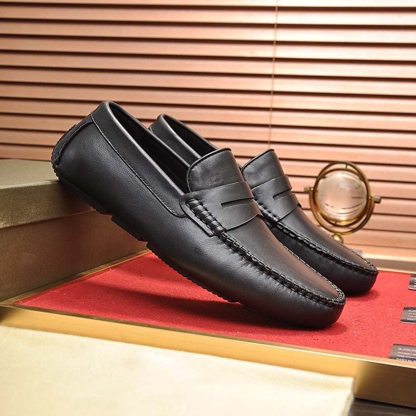 Herren Mokassins Leder Elegant Schnürlos