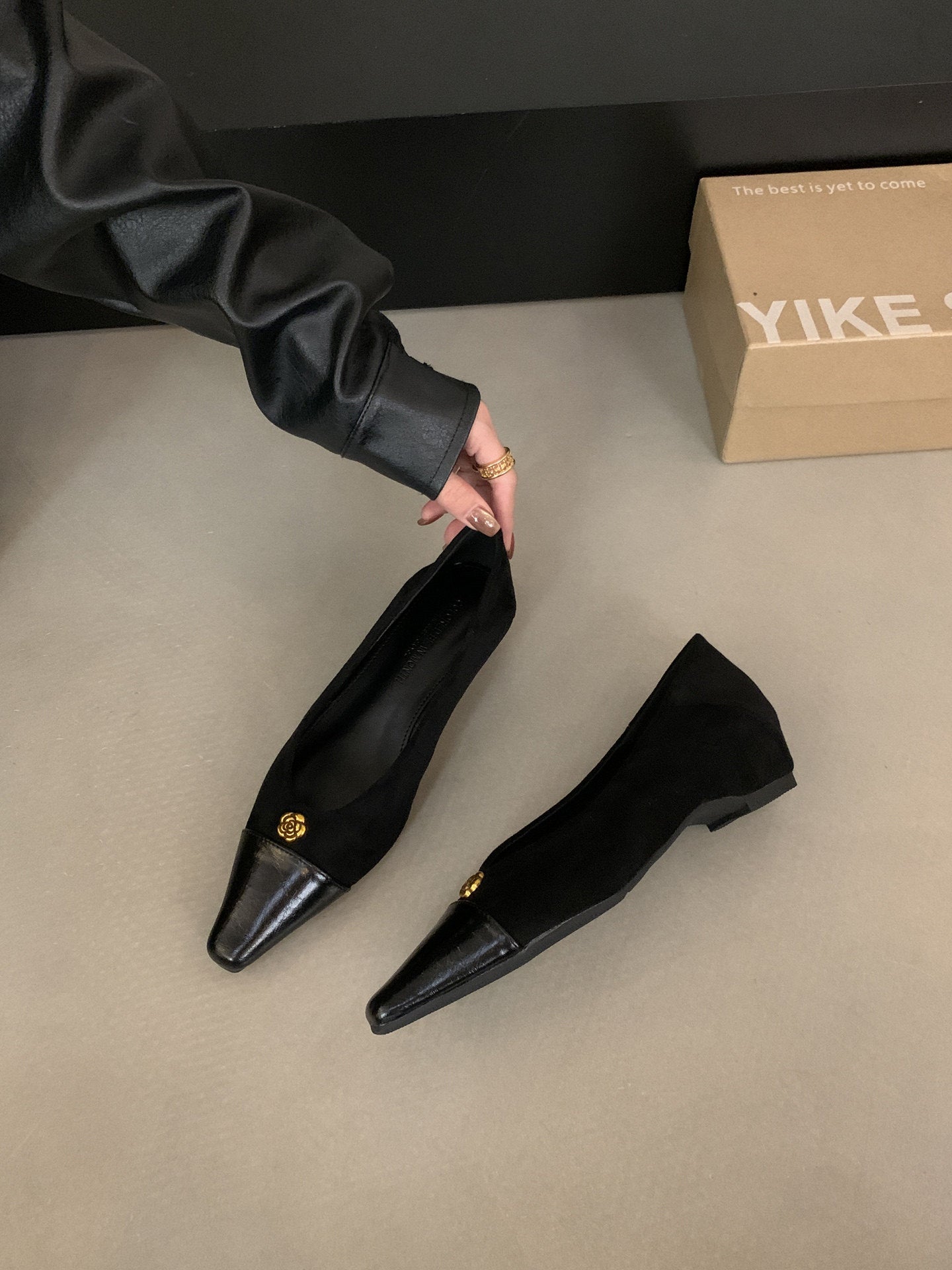 Damen Ballerinas Luxus 2-Toni Design