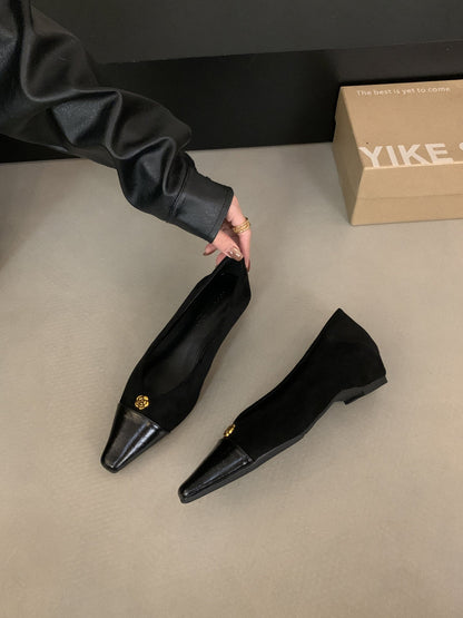 Damen Ballerinas Luxus 2-Toni Design