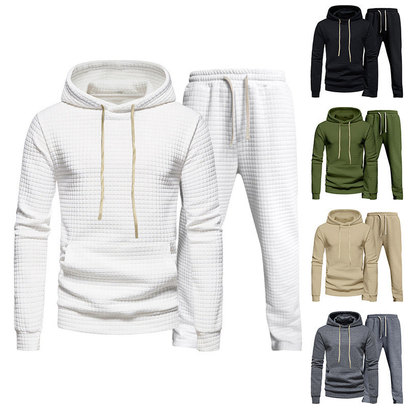 Herren Sport Hoodie Set Elastisch Mit Strukturdesign
