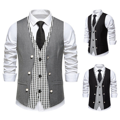 Herren Anzugweste Elegant mit Kontrastfutter Modern - BerlinGlamour