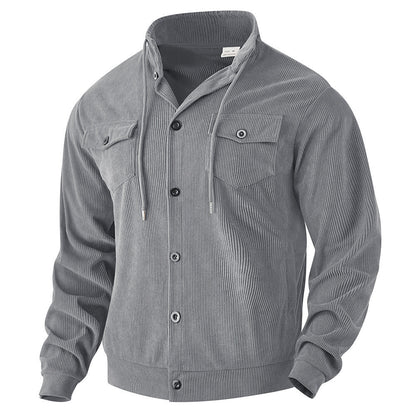 Herren Cordjacke Gestreift Robust Outdoor