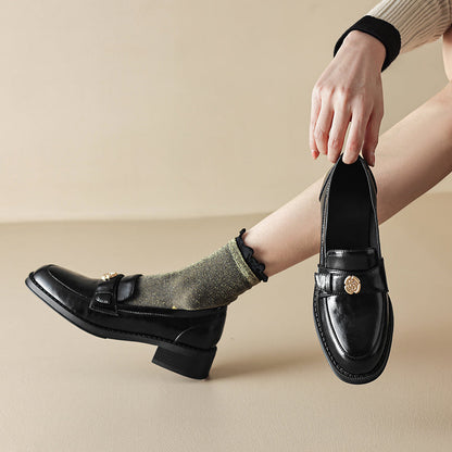 Damen Mokassins Elegante Schuhe mit Schnalle Komfortabel