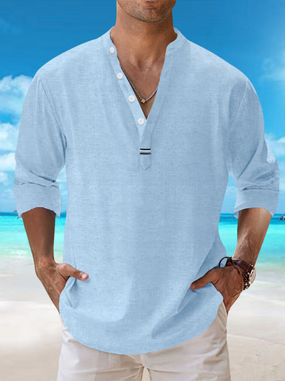 Herren Langarmhemd Modern Slim Fit Knopfleiste