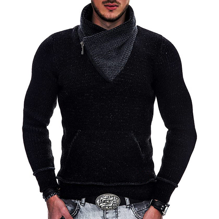 Stylisher Herren Pullover Modern mit Breitem Kragen