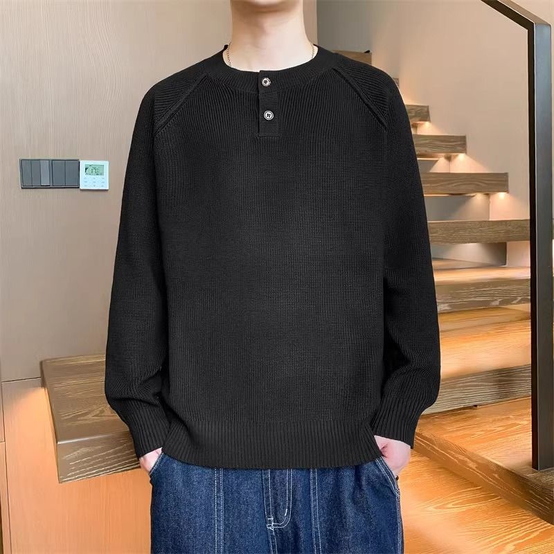 Herren Strickpullover Modern Umschaltbarer Kragen Hochwertig