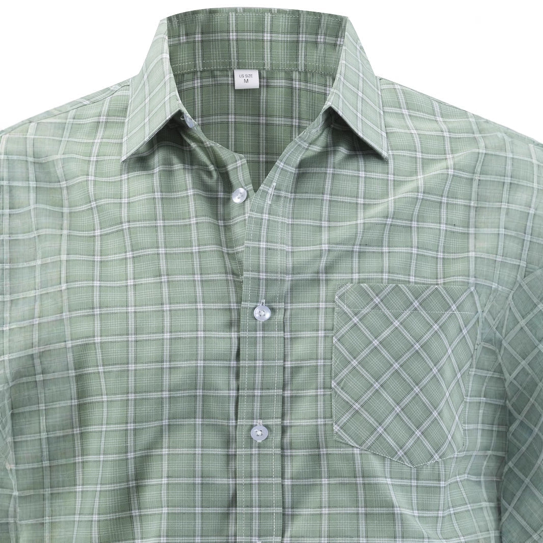 Langarmhemd Herren Karomuster Elegant Modern