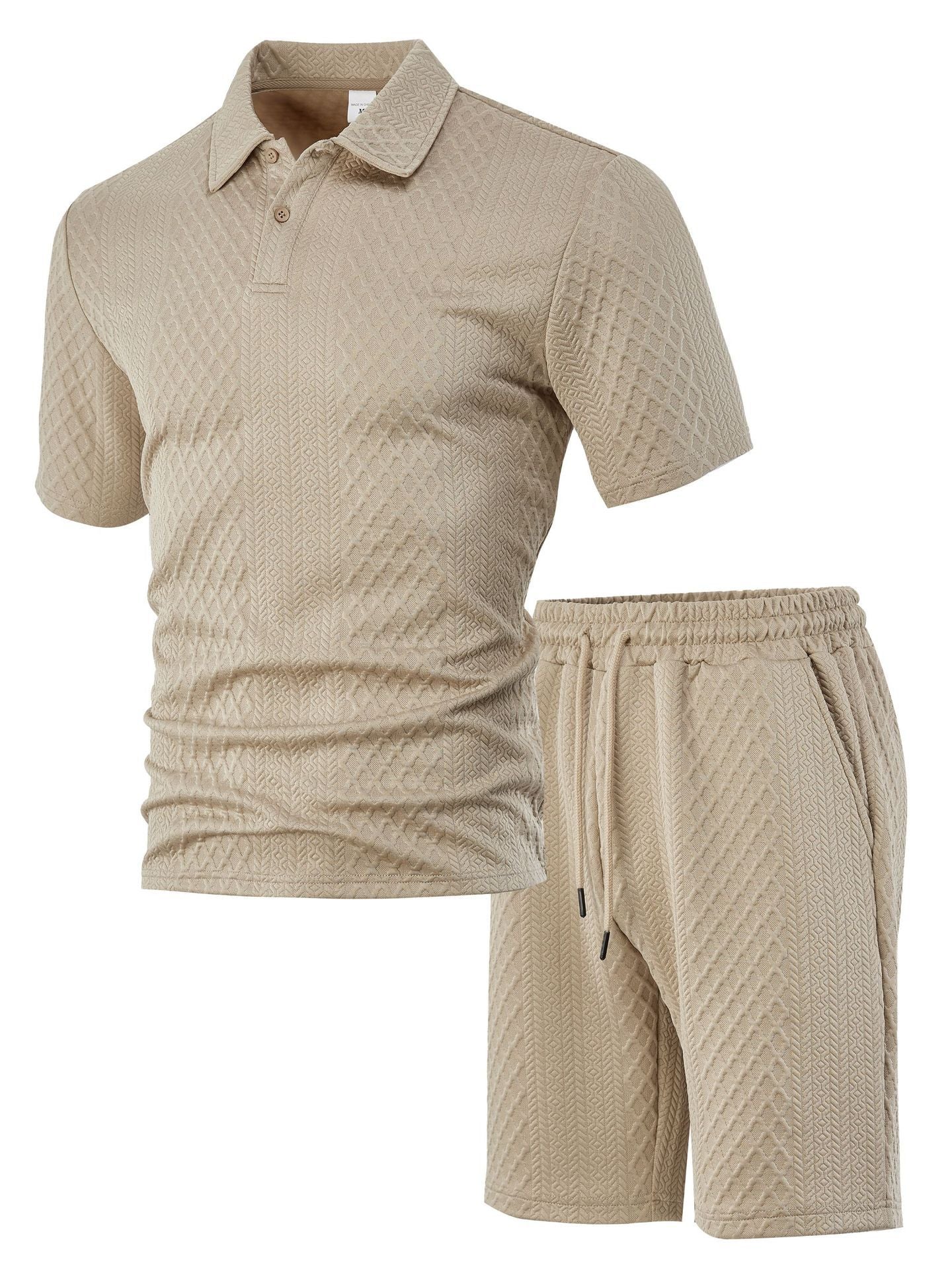 Herren Polo Shorts Set Modern Strukturiert