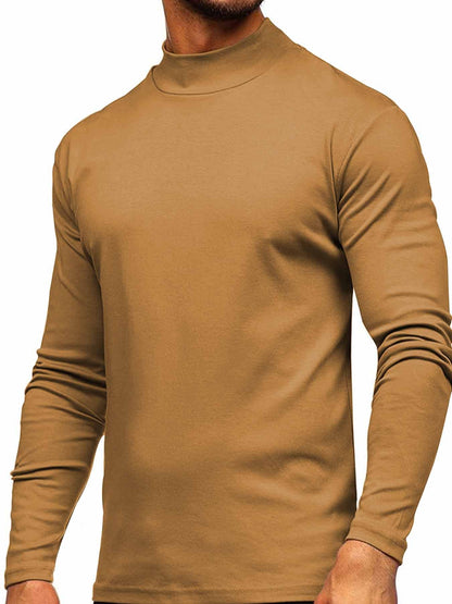 Herren Langarmshirt Elegantes Design Hochkragen