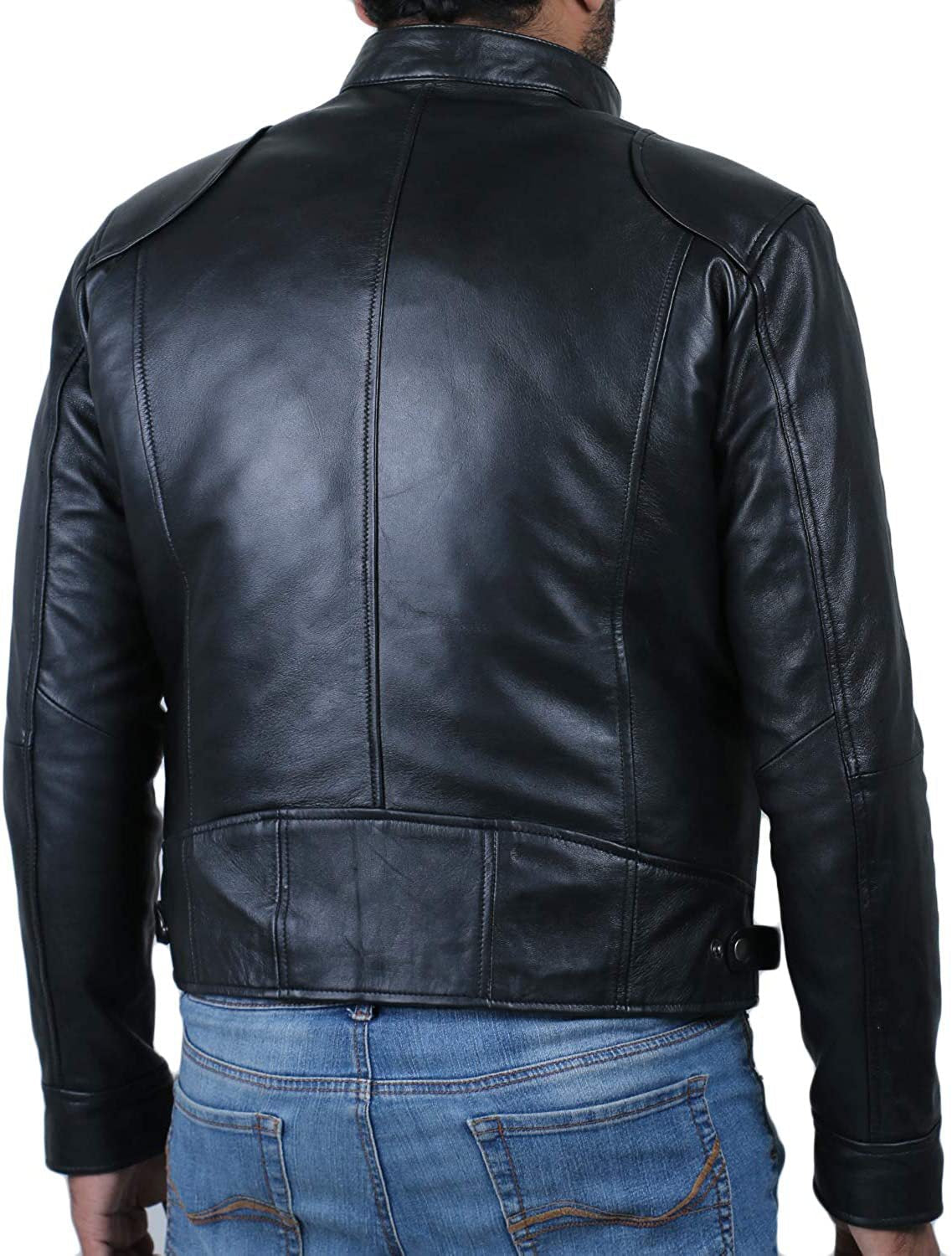 Lederjacke Herren Bikerstyle mit Reißverschluss