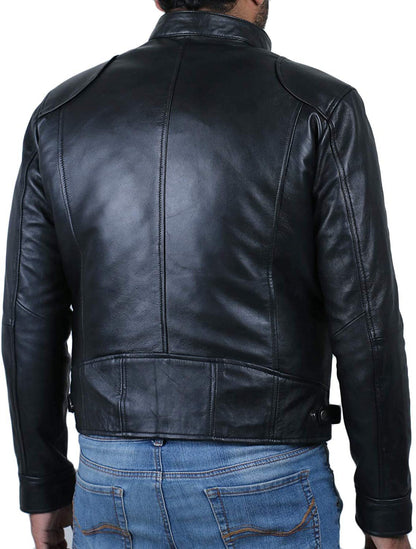 Lederjacke Herren Bikerstyle mit Reißverschluss