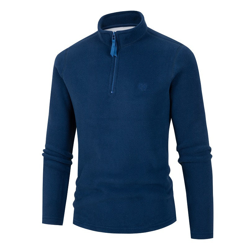 Herren Fleece Pullover Stehkragen Reißverschluss Sportlich Warm