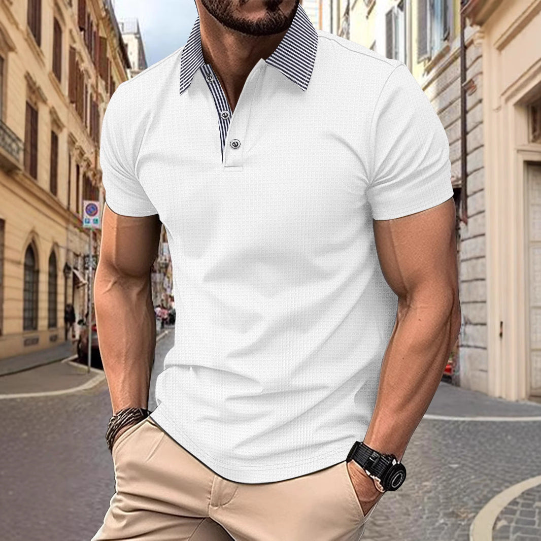Herren Poloshirt Modern Kragen Strukturiert Elegant - BerlinGlamour